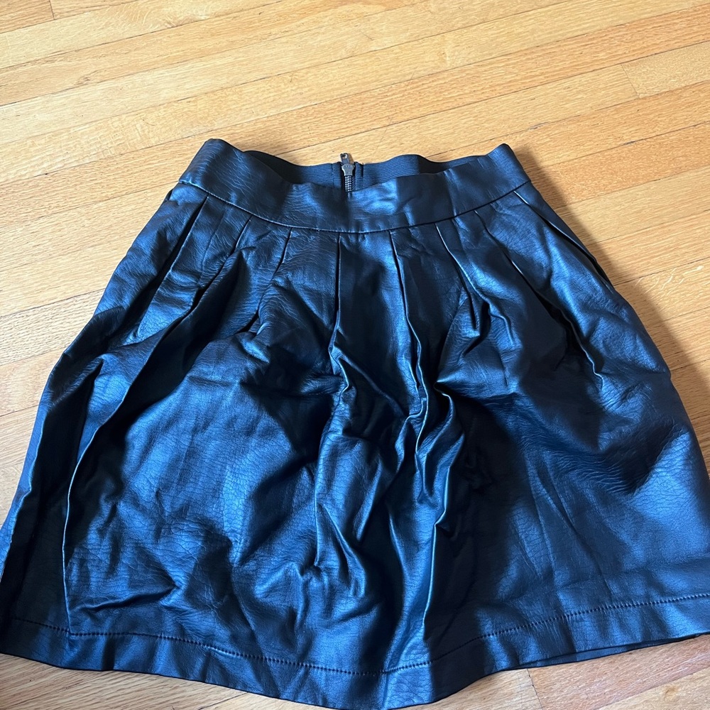 Pleather black Mid calf skirt